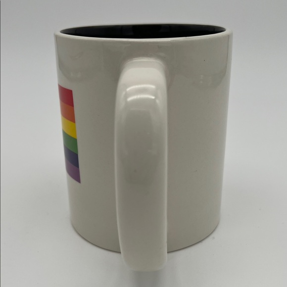 Rainbow Gay Pride Flag White Coffee Mug with Black Interior by Celebrate It - Picture 4 of 9